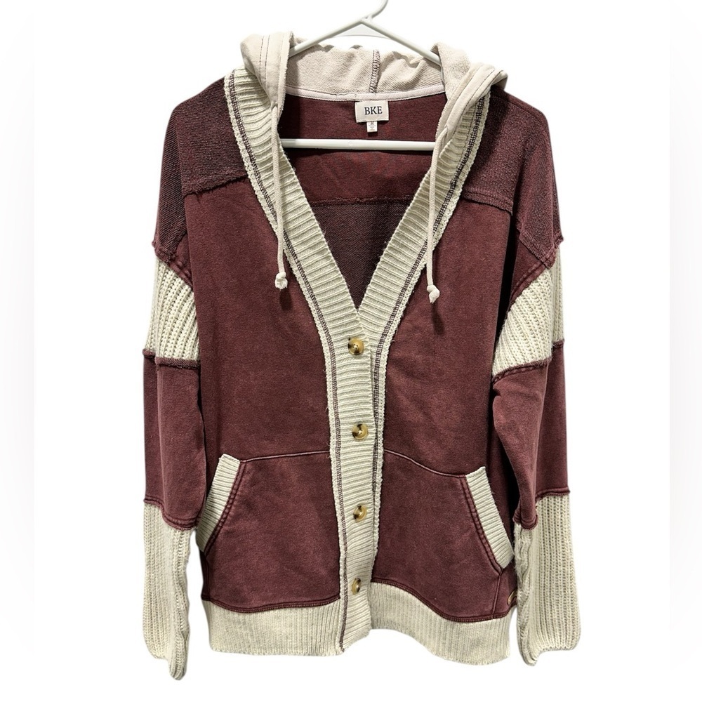 BKE Hooded Cardigan Size M